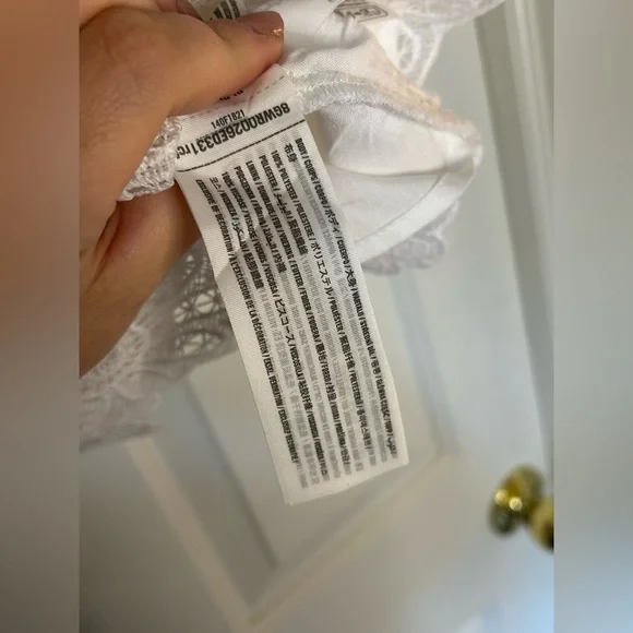 NWT White Lace High Neck Cropped Cami Abercrombie & Fitch Size Large - Picture 6 of 10